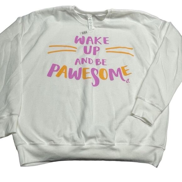 Cat Lady White Pawesome Sweater - Picture 2 of 5